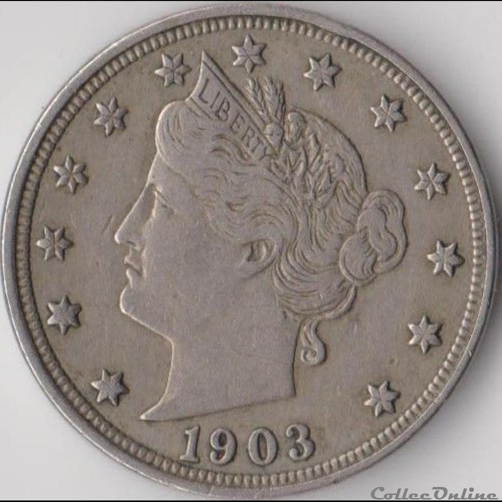 1903 5 Cents monnaies monde etats unis 1903 5 cents