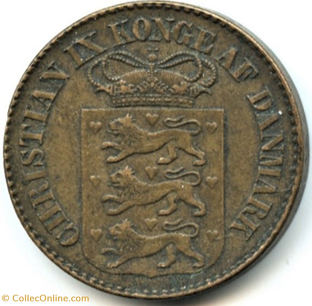 monnaies colonies danoises christian ix of denmark 1 cent 1868 west indies