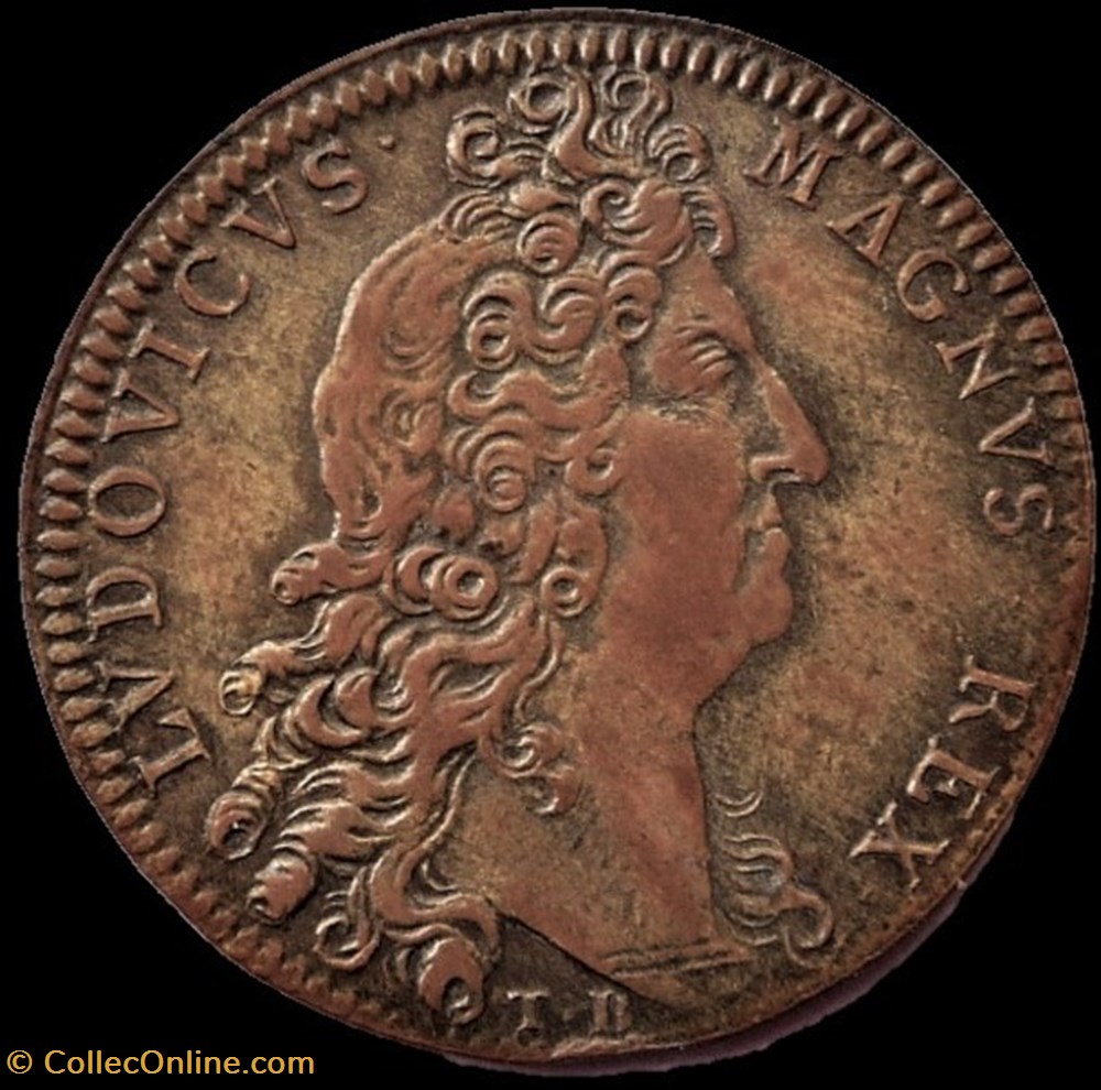 Louis XIV - 1687 Jeton de la Marine, Galères royales monnaies paranumismatique jetons poids louis xiv 1687 jeton de la marine galeres royales