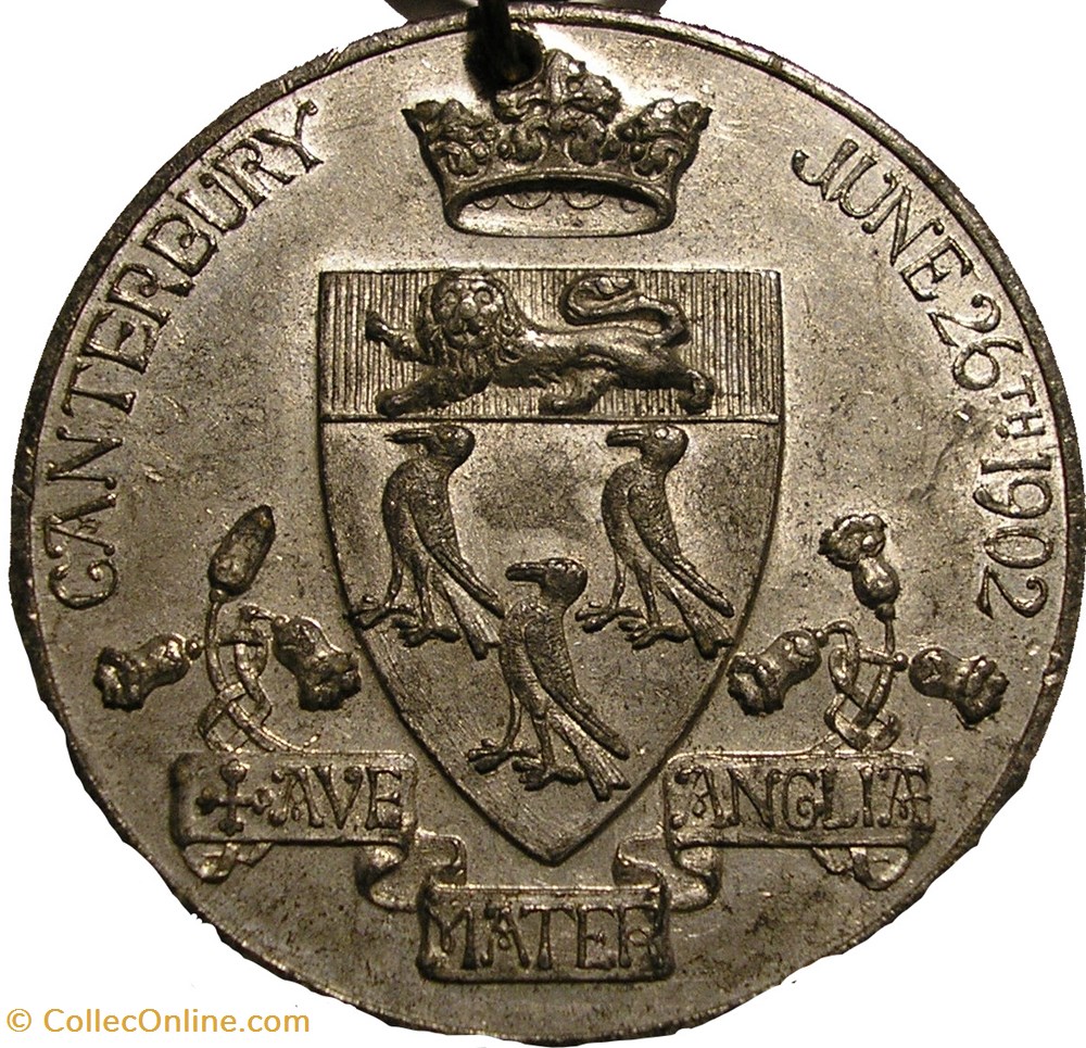 Edward VII & Alexandra - 1902 Coronation Medal, Canterbury - UK 3 medaille royaume uni edward vii alexandra 1902 coronation medal canterbury uk