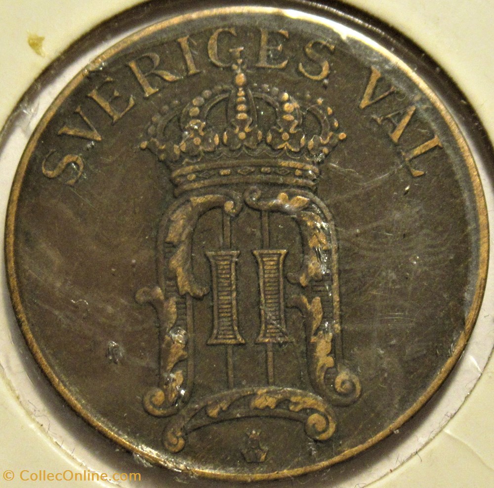 Sweden - Oskar II - 5 Öre 1906 monnaies monde suede sweden oskar ii 5 ore 1906