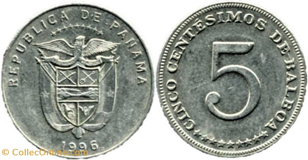 Panama - 5 Centésimos de Balboa, 1996 monnaies monde panama 5 centesimos de balboa 1996