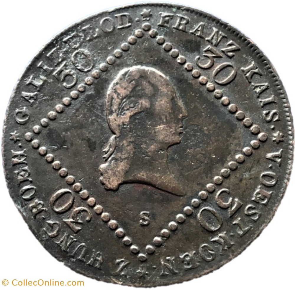 Franz I - 30 Kreuzer 1807 Smolnik - Austrian Empire monnaies monde autriche franz i 30 kreuzer 1807 smolnik austrian empire