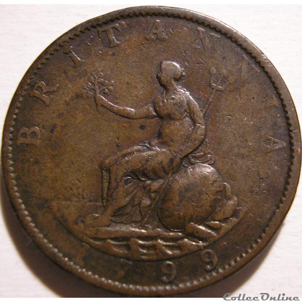 George III - Half Penny 1799 Great Britain (ex.2) monnaie monde royaume uni george iii half penny 1799 great britain ex 2