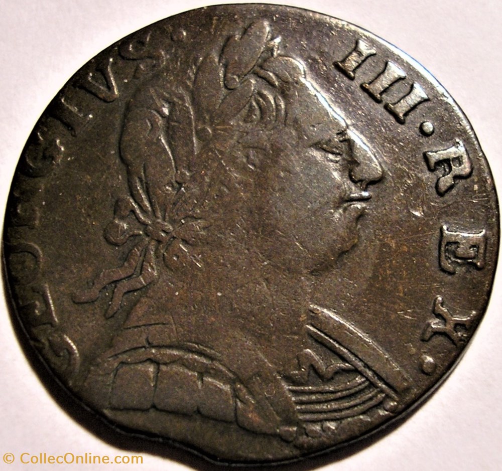monnaie monde etat uni 1775 half penny no regal george iii great britain ex 12