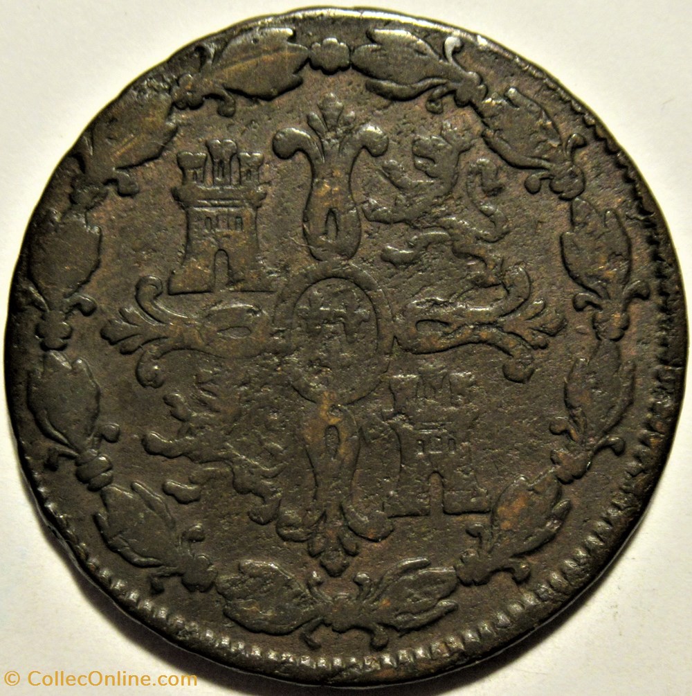 1795 - 8 Maravedis Segovia - Carlos IV de España 3 monnaies monde espagne 1795 8 maravedis segovia carlos iv de espana
