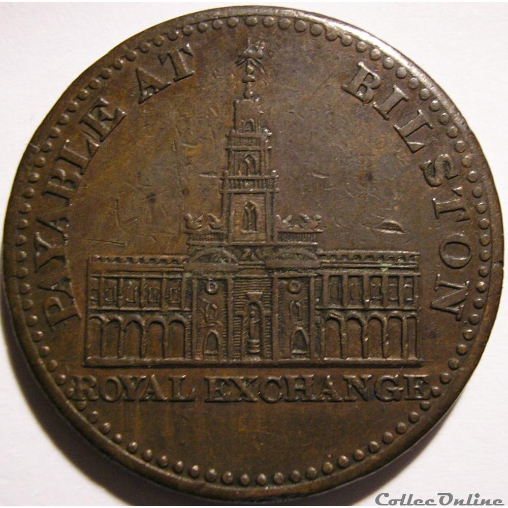 1811 One Penny Token, George III - Bilston, Staffordshir 2 monnaie monde royaume uni 1811 one penny token george iii bilston staffordshir