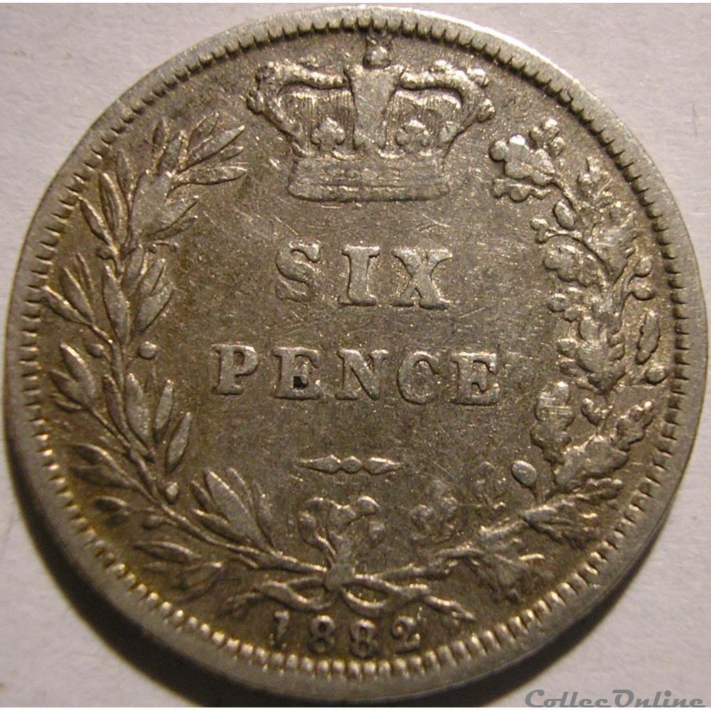 Victoria - Sixpence 1882 Kingdom of Great Britain monnaie monde royaume uni victoria sixpence 1882 kingdom of great britain