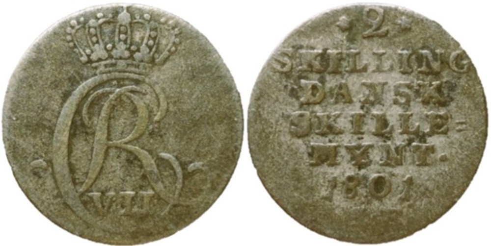 Christian VII - 2 Skilling Dansk 1801 Denmark monnaies monde danemark christian vii 2 skilling dansk 1801 denmark