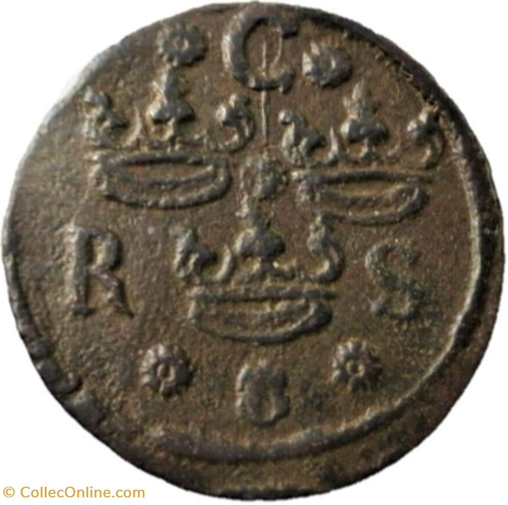 monnaies europe medievale royaume suede sweden christina 1 4 ore 1634 ex 2