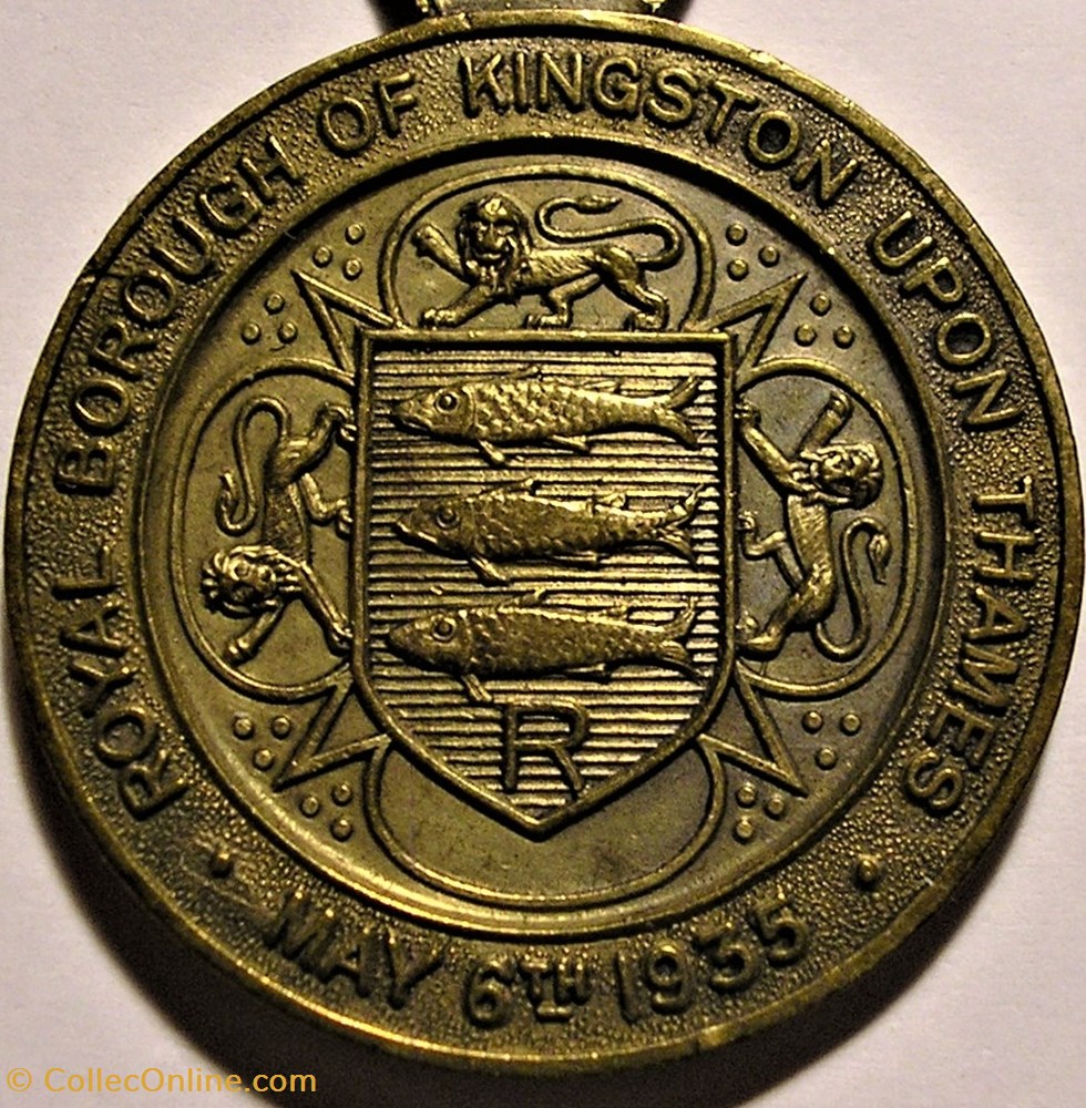 medaille royaume uni george v mary 1935 silver jubilee kingston upon thames uk