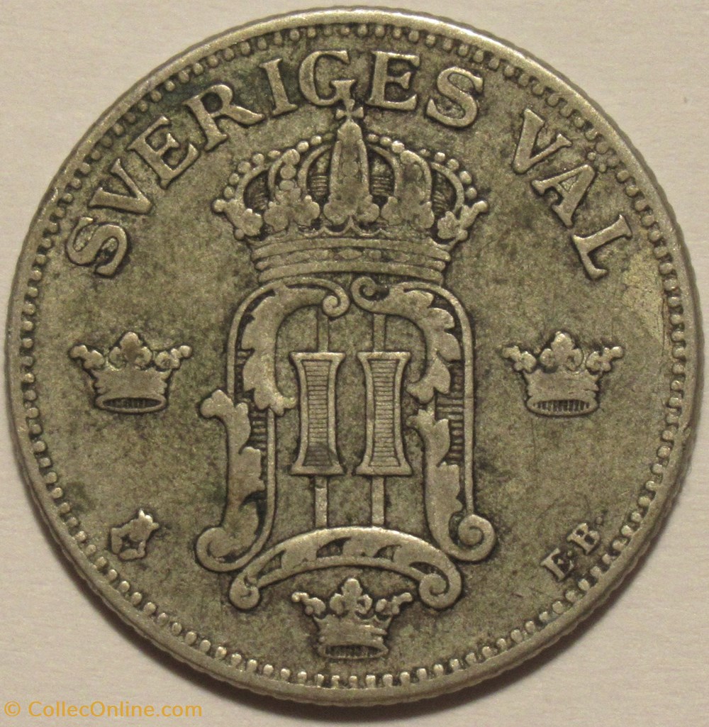 Sweden - Oskar II - 50 Öre 1907 monnaies monde suede sweden oskar ii 50 ore 1907