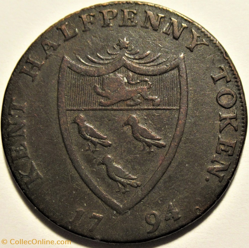 1794 HalfPenny, I. Biggs Token - Lamberhurst, Kent, England monnaies monde royaume uni 1794 halfpenny i biggs token lamberhurst kent england