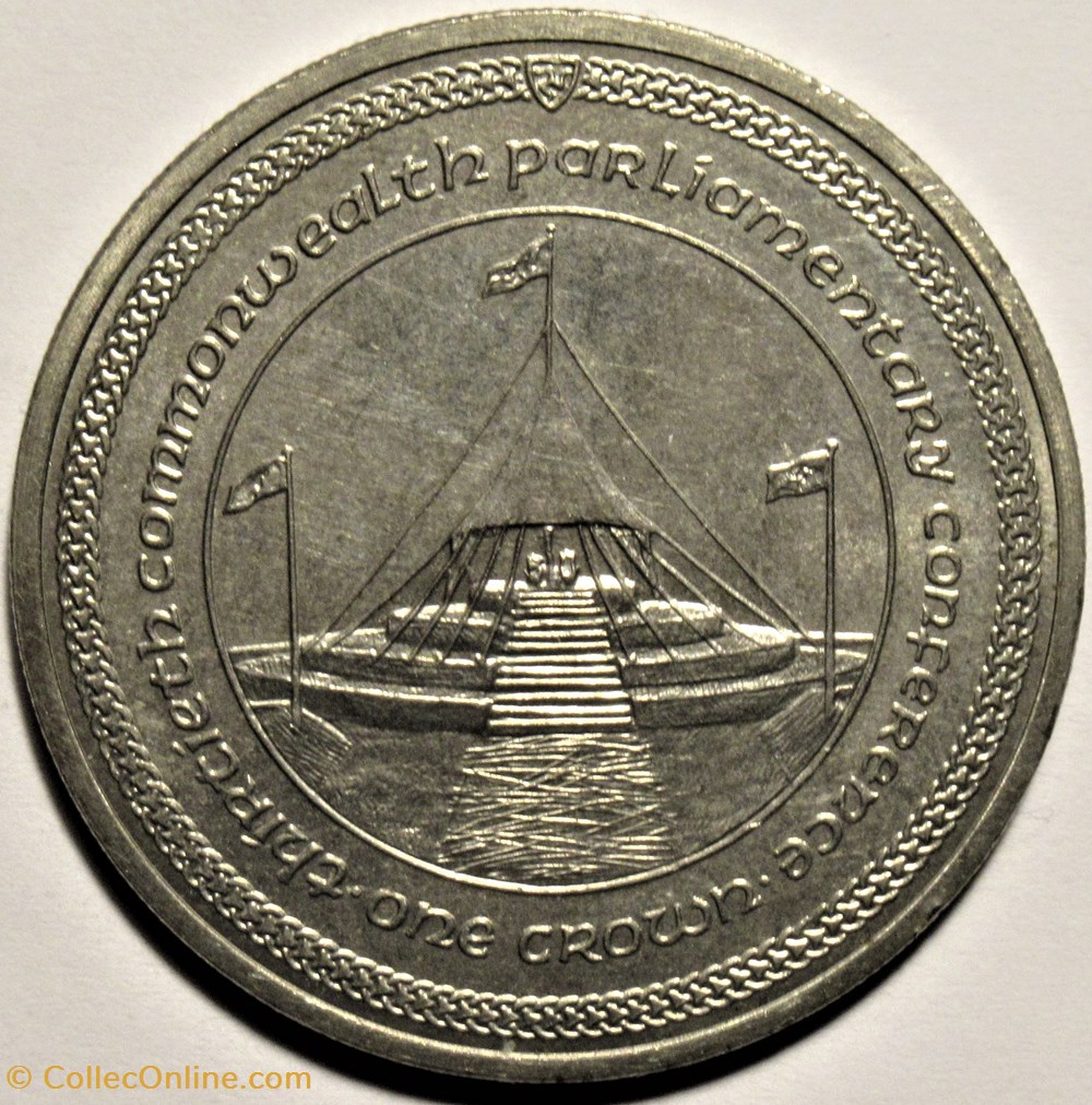 Elizabeth II - Crown 1984, Commonwealth Parliamentary Conference - Isle of Man monnaies monde ile de elizabeth ii crown 1984 commonwealth parliamentary conference isle of man