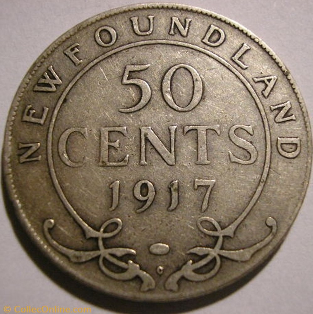 monnaies monde canada george v 50 cents 1917 newfoundland