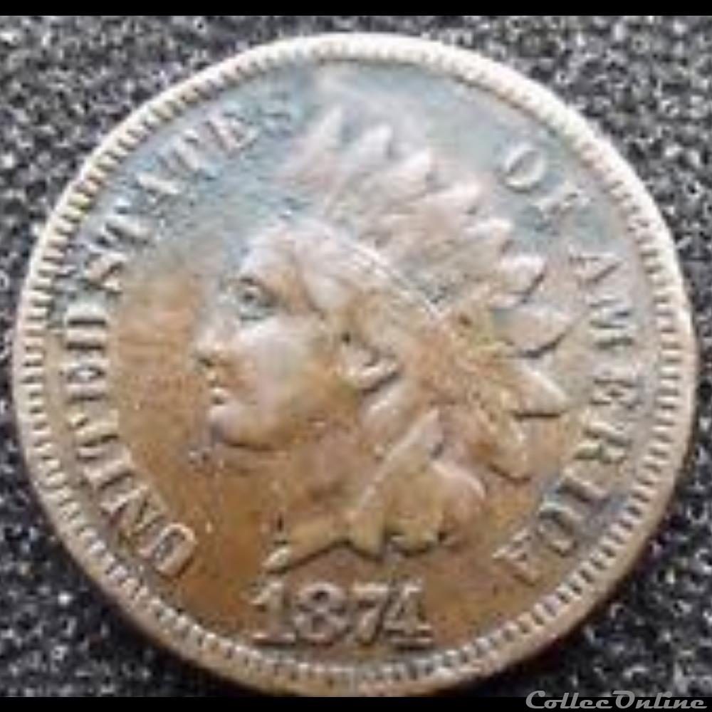 1874 One Cent monnaie monde etat uni 1874 one cent