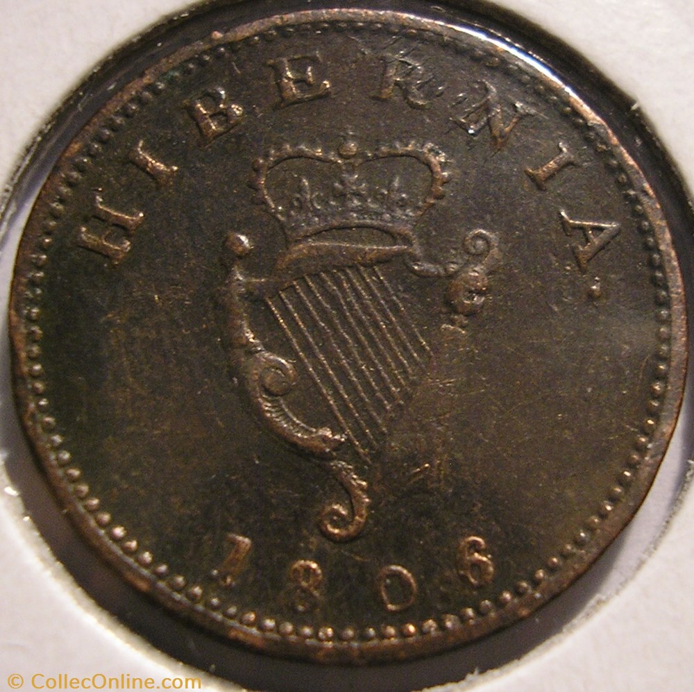 George III - Farthing 1806 Ireland (ex.2) monnaie monde royaume uni george iii farthing 1806 ireland ex 2