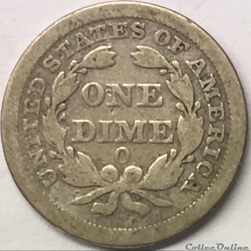 1849 o Dime / 10 Cents monnaie monde etat uni 1849 o dime 10 cents