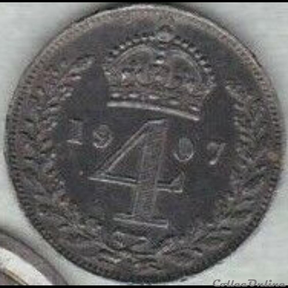 Edward VII - Four Pence 1907 Maundy - United Kingdom monnaie monde royaume edward vii four pence 1907 maundy united kingdom