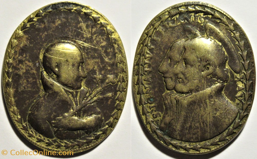patrimoine religieux objets de cultes jesuit medal with three saints 1700 2