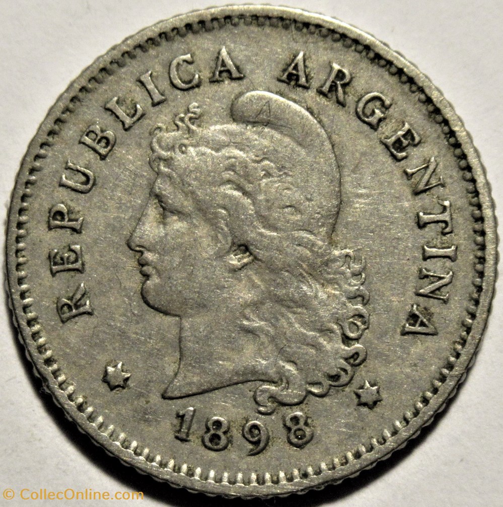 Argentina - 10 Centavos 1898 - Doubling or Repunched Date 2 monnaies monde argentine argentina 10 centavos 1898 doubling or repunched date