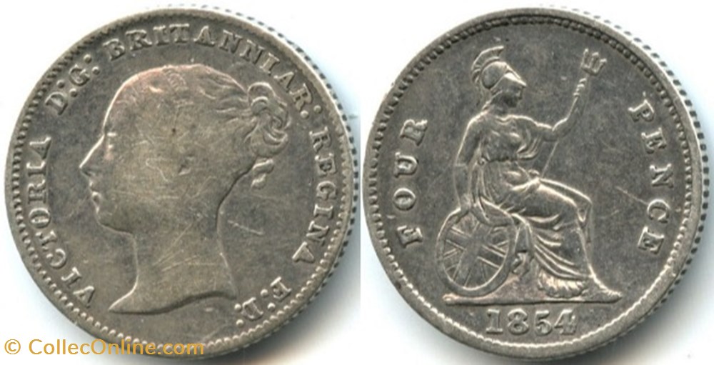 Victoria - 4 Pence 1854 - Kingdom of Great Britain monnaies monde royaume uni victoria 4 pence 1854 kingdom of great britain