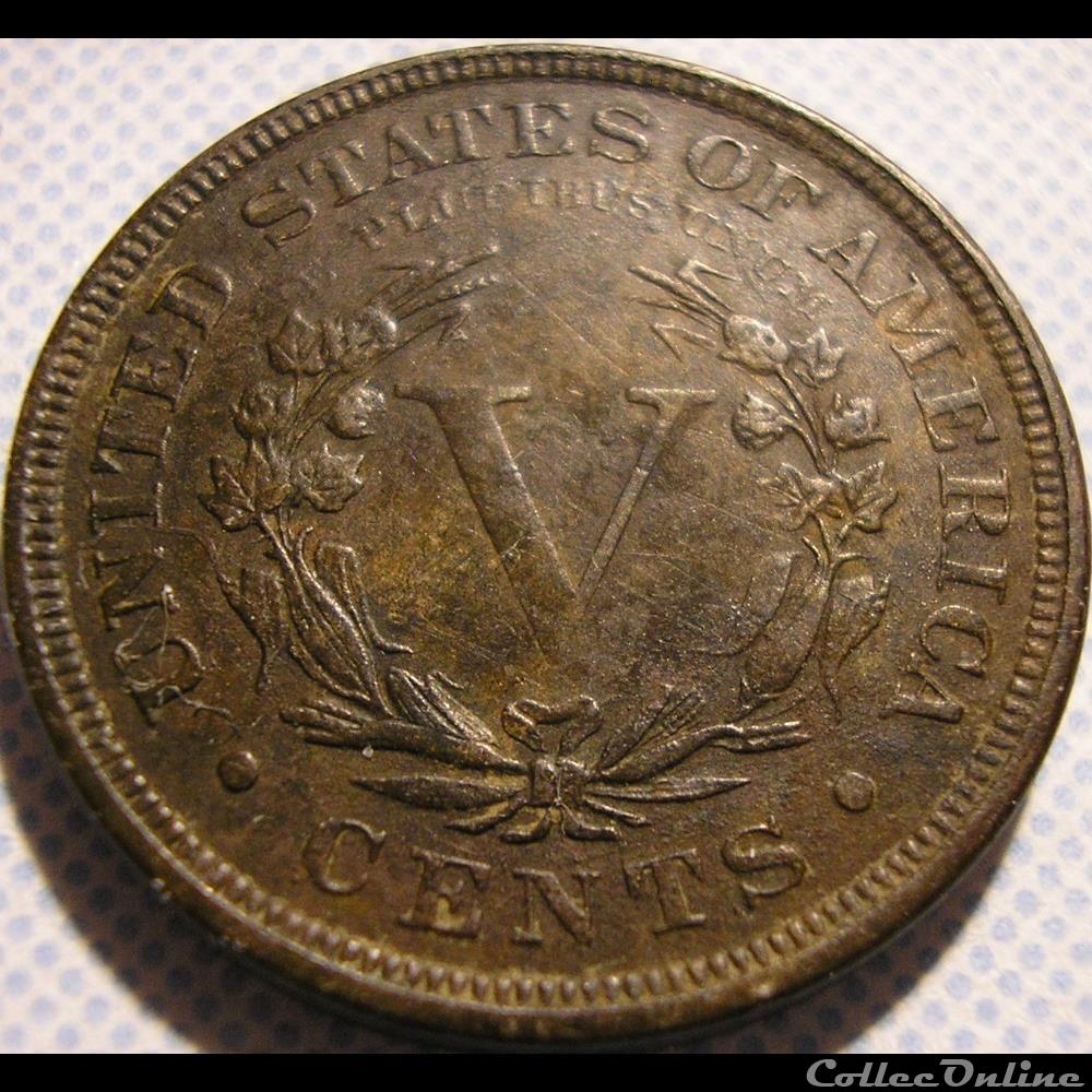 monnaie monde etat uni 1883 5 cents ex 2