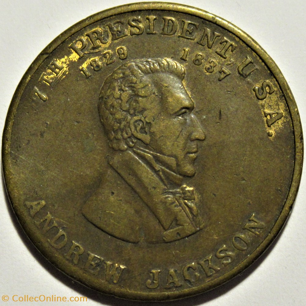 7 th. President USA Andrew Jackson 1829 1837 Token 1970 Coins