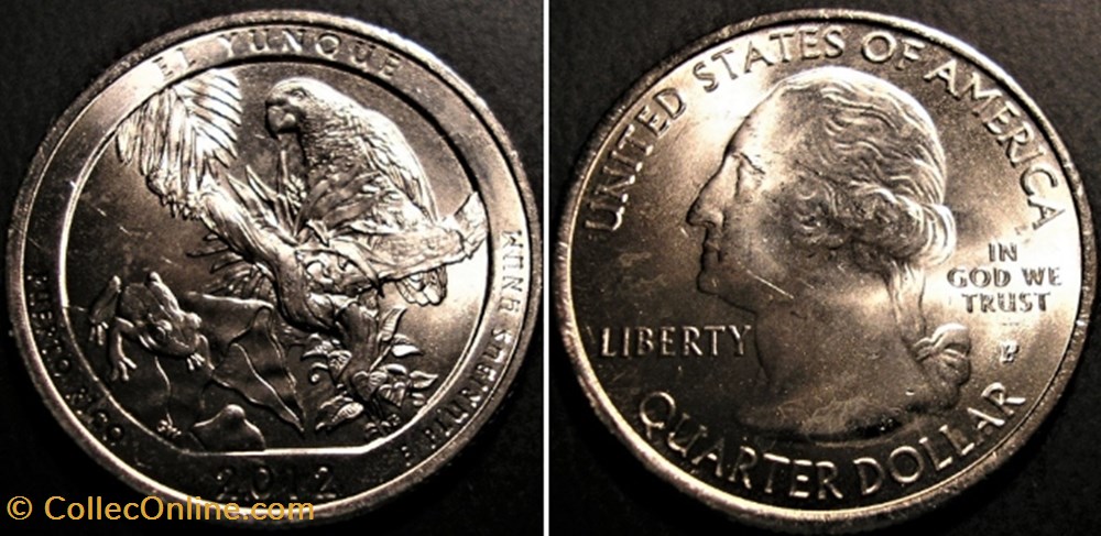 monnaie monde etat uni el yunque nal forest 2012 p quarter dollar puerto rico territory