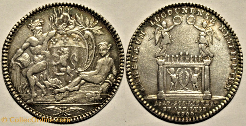 Louis XIV - 1700 jeton, Académie des Sciences, Belles-Lettres et Arts de Lyon monnaies paranumismatique jetons poids louis xiv 1700 jeton academie des sciences belles lettres et arts de lyon