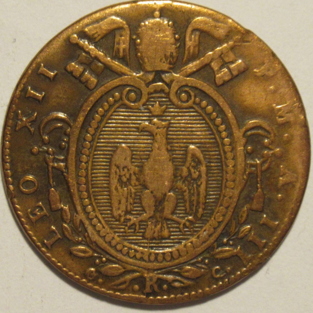 monnaies europe medievale etats pontificaux leo xii pope baiocco 1826 papal states