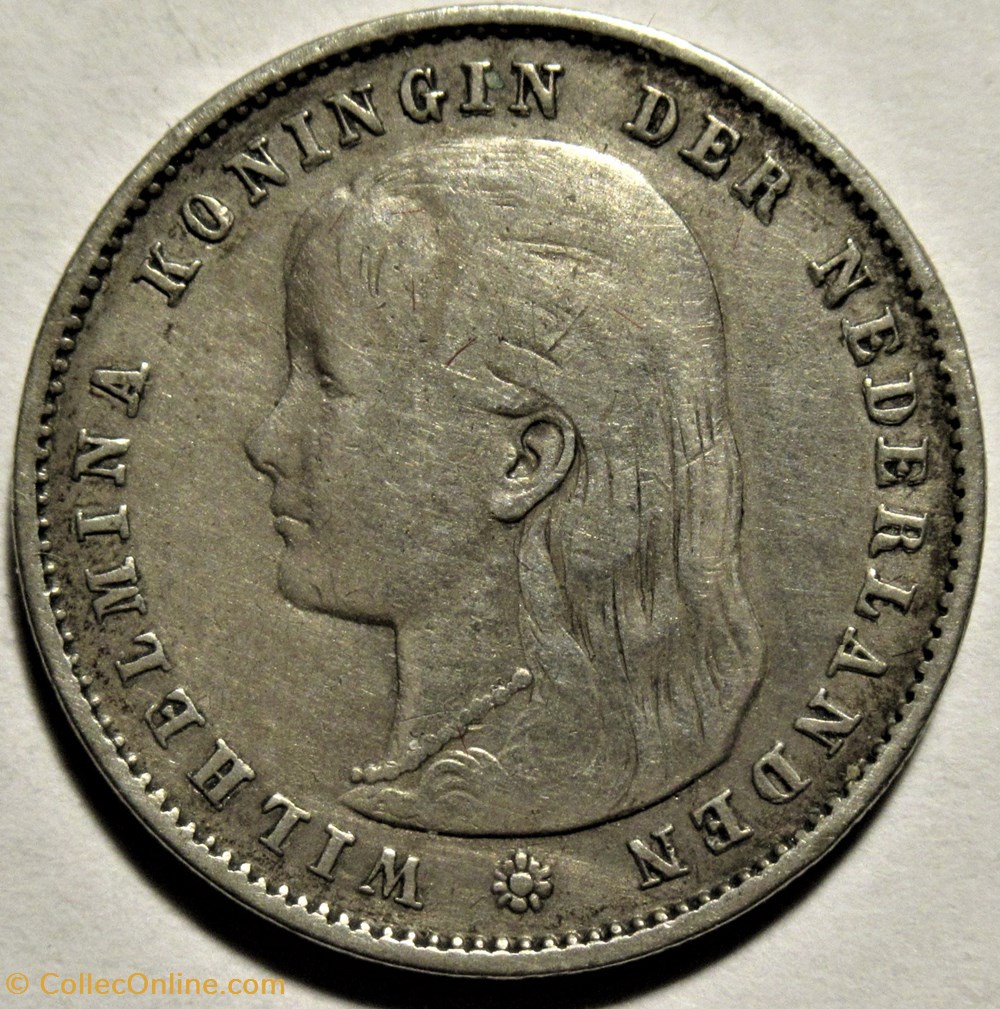 Wilhelmina of Nederland - 25 Cents 1894 2 monnaies monde pays bas wilhelmina of nederland 25 cents 1894
