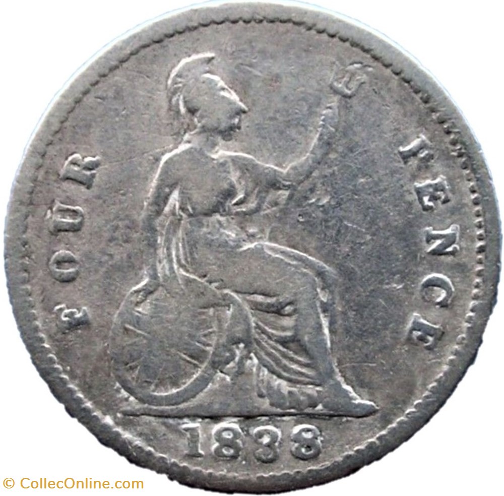Victoria - 4 Pence 1838 - Kingdom of Great Britain 3 monnaies monde royaume uni victoria 4 pence 1838 kingdom of great britain