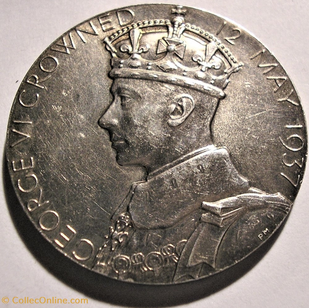 George VI & Elizabeth - 1937 Official Coronation Medal - UK (ex.2) 2 medaille royaume uni george vi elizabeth 1937 official coronation medal uk ex 2