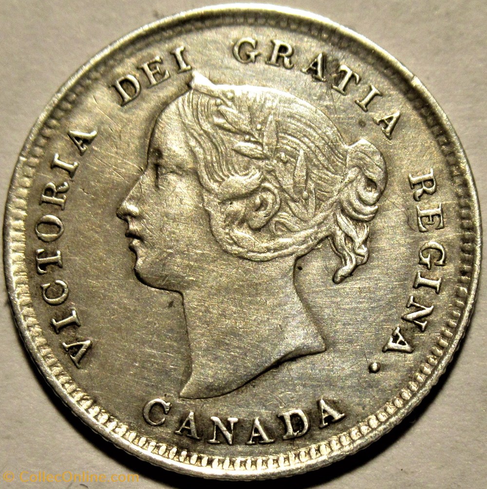 Victoria - 5 Cents 1896 2 monnaies monde canada victoria 5 cents 1896