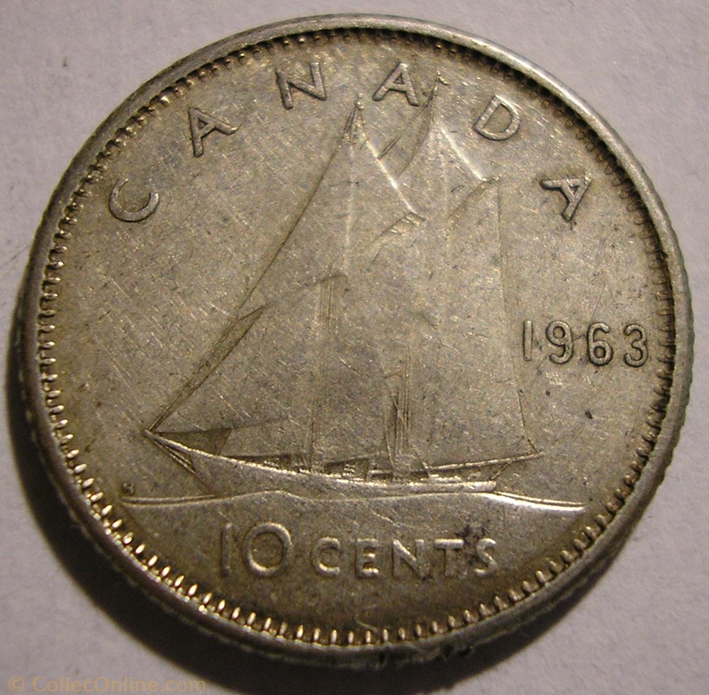Elizabeth II - 10 Cents 1963 monnaie monde canadum elizabeth ii 10 cents 1963