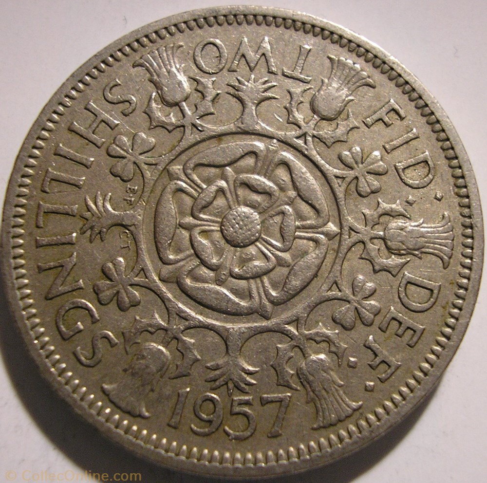 Elizabeth II - 1 Florin 1957 - UK monnaie monde royaume uni elizabeth ii 1 florin 1957 uk