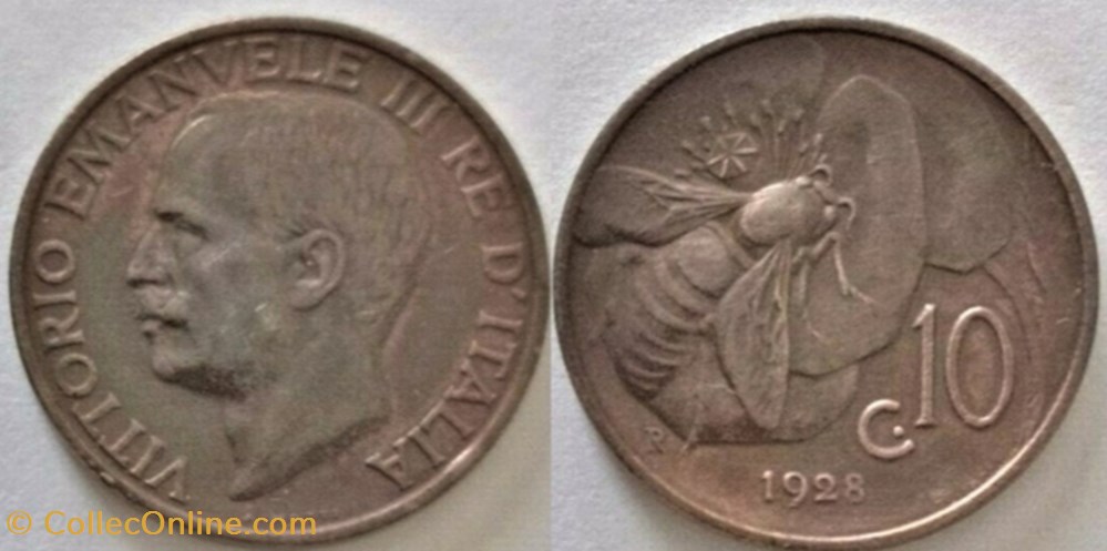 monnaies monde italie 1928 regno italia 10 centesimi roma vittorio emanuele iii