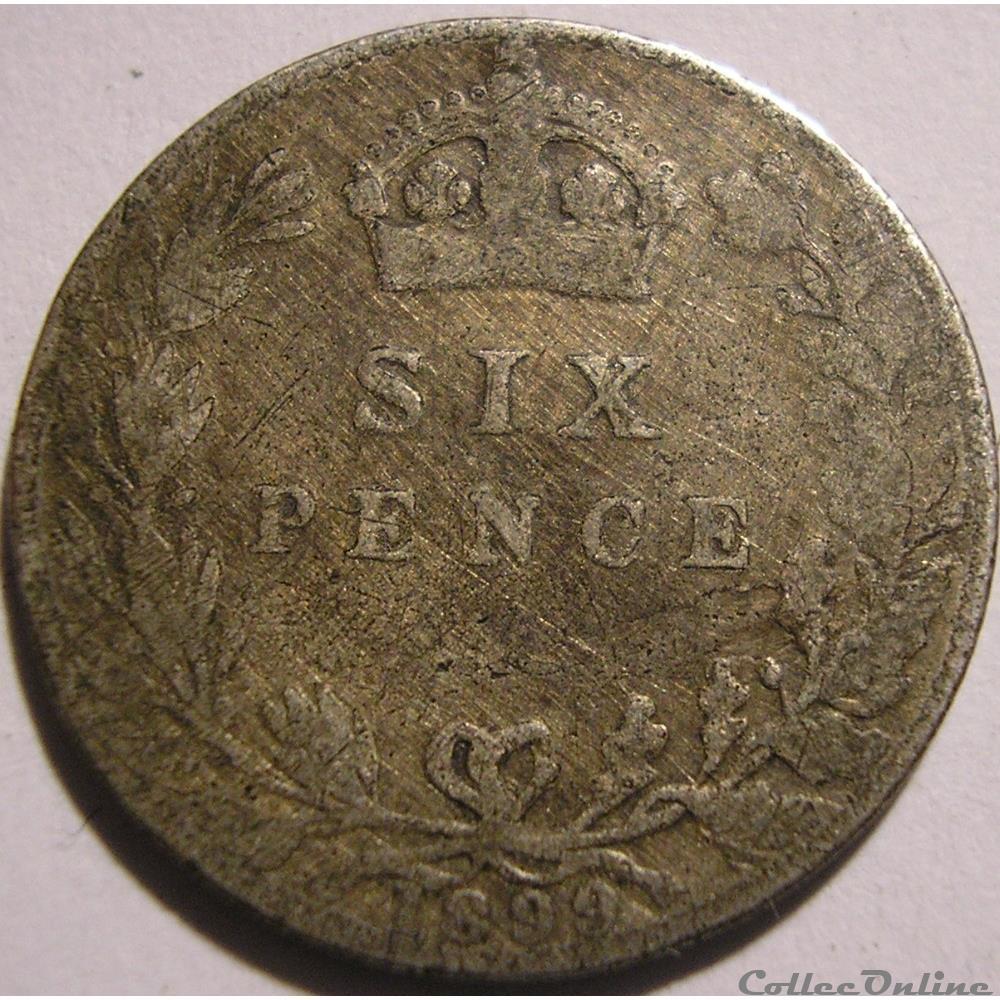 Victoria - Sixpence 1899 Kingdom of Great Britain monnaies monde royaume uni victoria sixpence 1899 kingdom of great britain