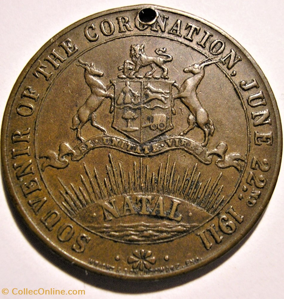 monnaie jeton mereaux george v mary 1911 coronation medal natal souvenir south africa