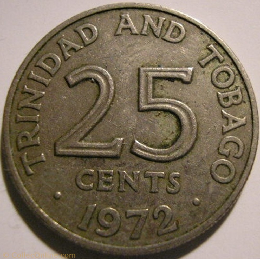 Elizabeth II - 25 Cents 1972 - Trinitad & Tobago monnaie monde trinite elizabeth ii 25 cents 1972 trinitad tobago