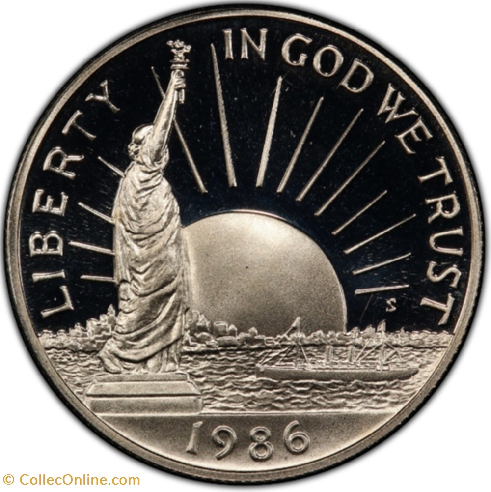 Statue of Liberty Centennial 1886 Half Dollar 1986 San