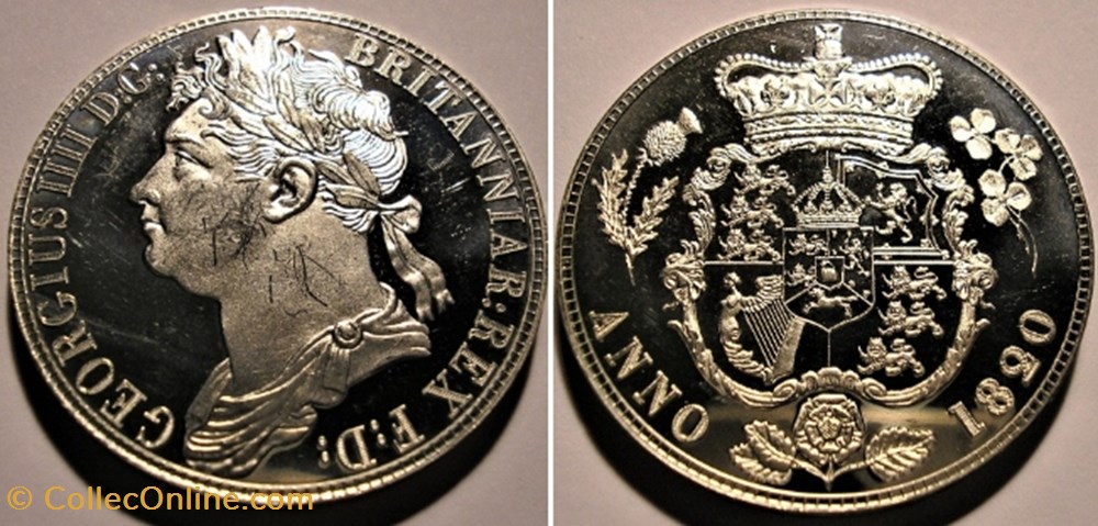 George IV - 1820 Crown - Retro Pattern - Great Britain monnaie monde royaume uni george iv 1820 crown retro pattern great britain
