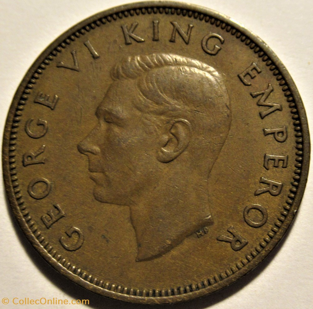 George VI - Half Penny 1941 - New Zealand 2 monnaies monde nouvelle zelande george vi half penny 1941 new zealand