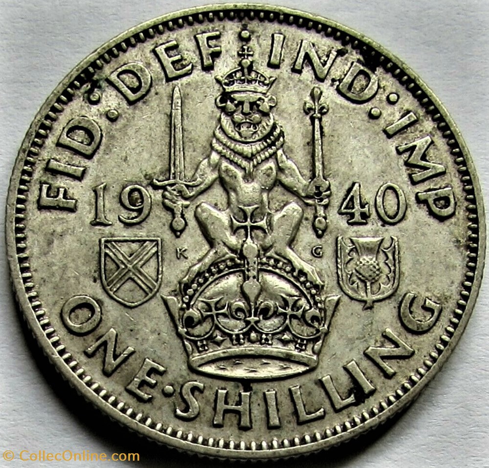 George VI - One Shilling 1940 - Scotland 3 monnaies monde royaume uni george vi one shilling 1940 scotland