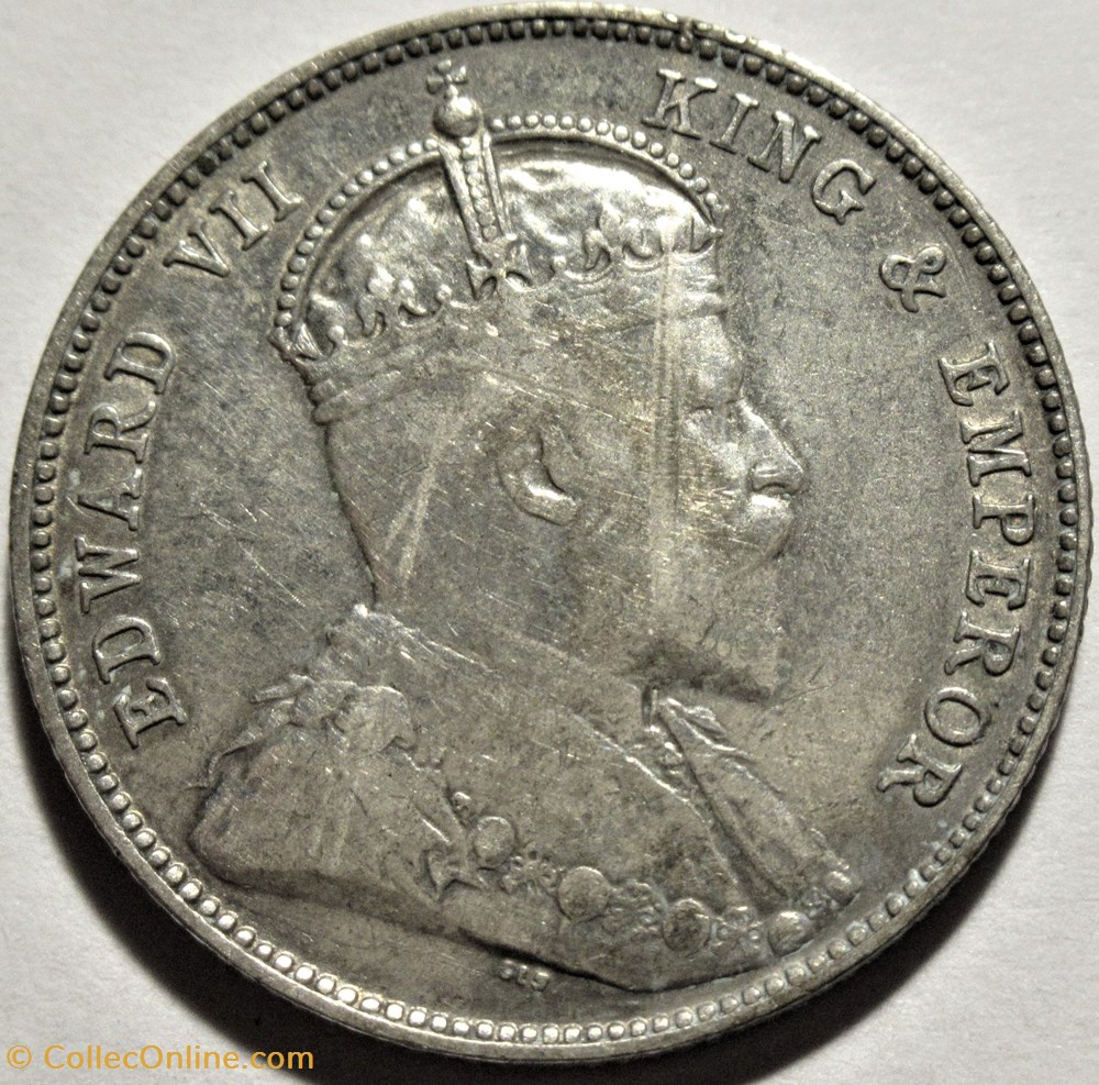 Edward VII - 20 Cents 1902 - Straits Settlements 2 monnaies monde malaisie edward vii 20 cents 1902 straits settlements
