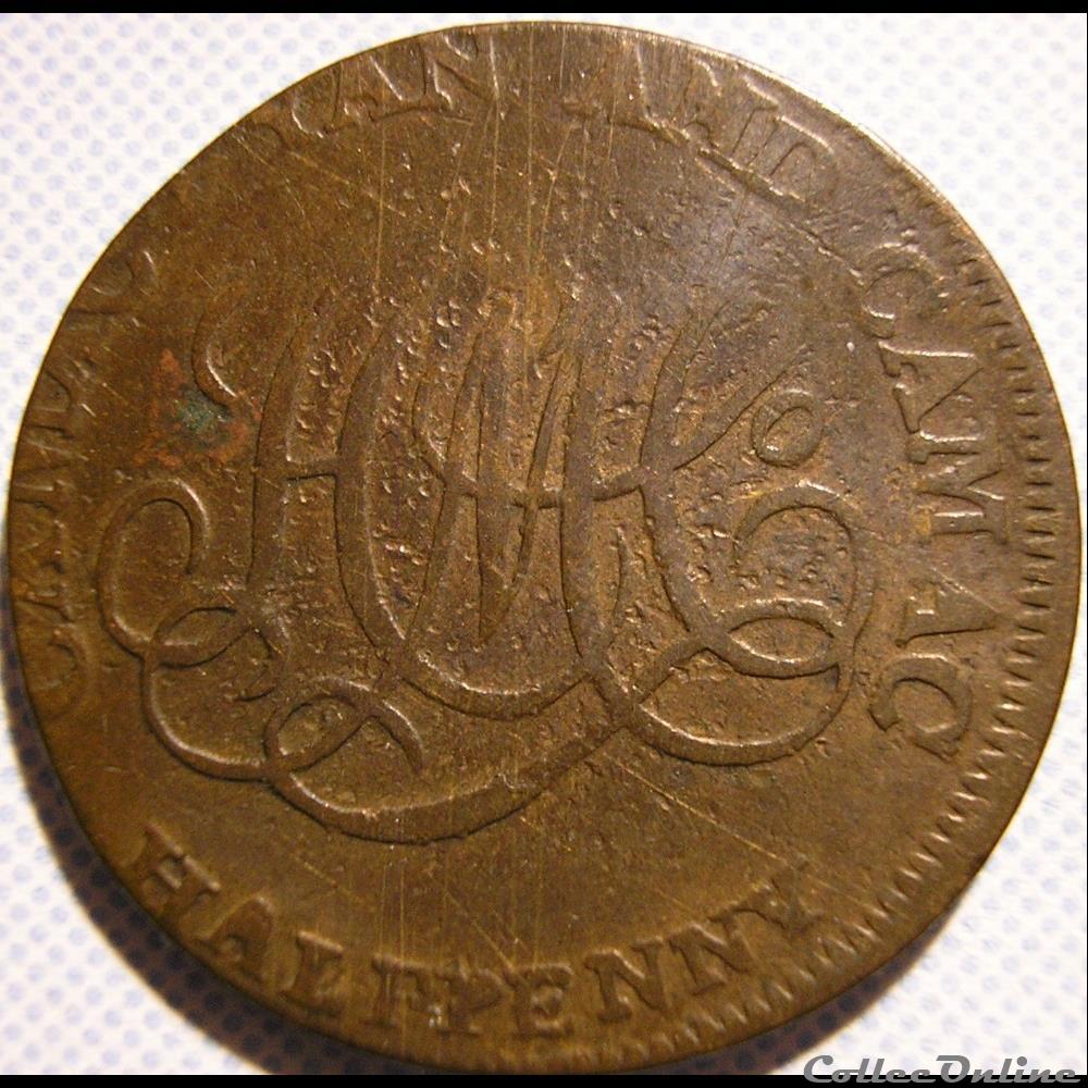 1792 HalfPenny - Ireland, Dublin Camac Kyan & Camac 2 monnaie monde irlande 1792 halfpenny ireland dublin camac kyan camac
