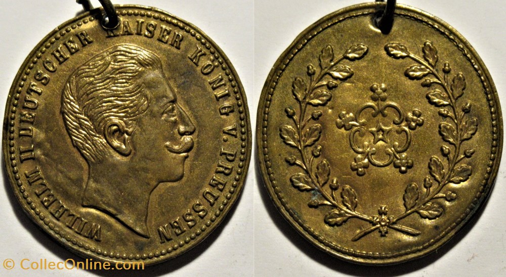 Wilhelm II Kaiser - c.1888-1918 Medal - German Empire medailles allemagne allemand wilhelm ii kaiser c 1888 1918 medal german empire