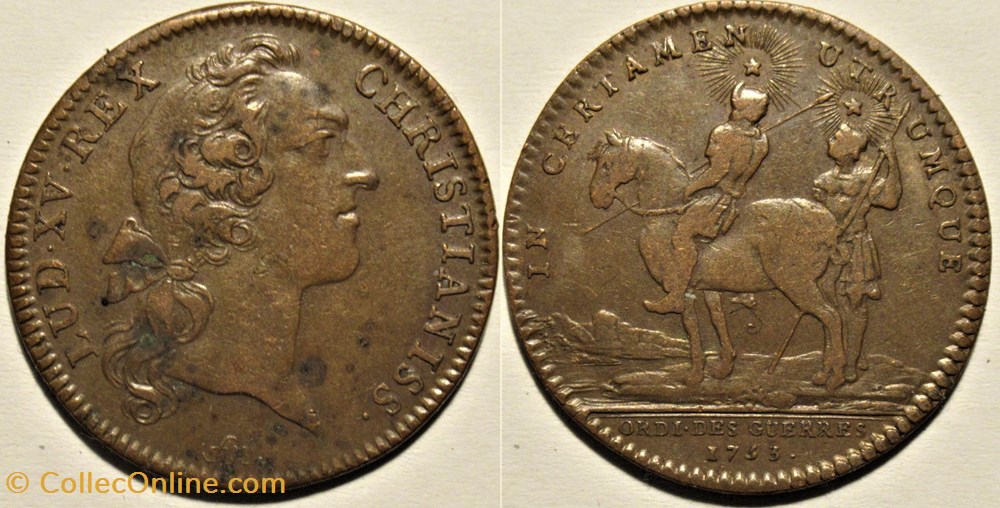Louis XV - 1753, Jeton, Ordinaire des guerres monnaies paranumismatique jetons poids louis xv 1753 jeton ordinaire des guerres