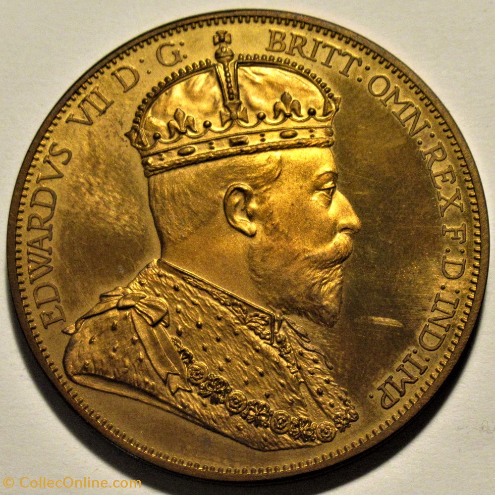 Edward VII - Pattern Crown, Coronation 1901 4 medailles canada edward vii pattern crown coronation 1901